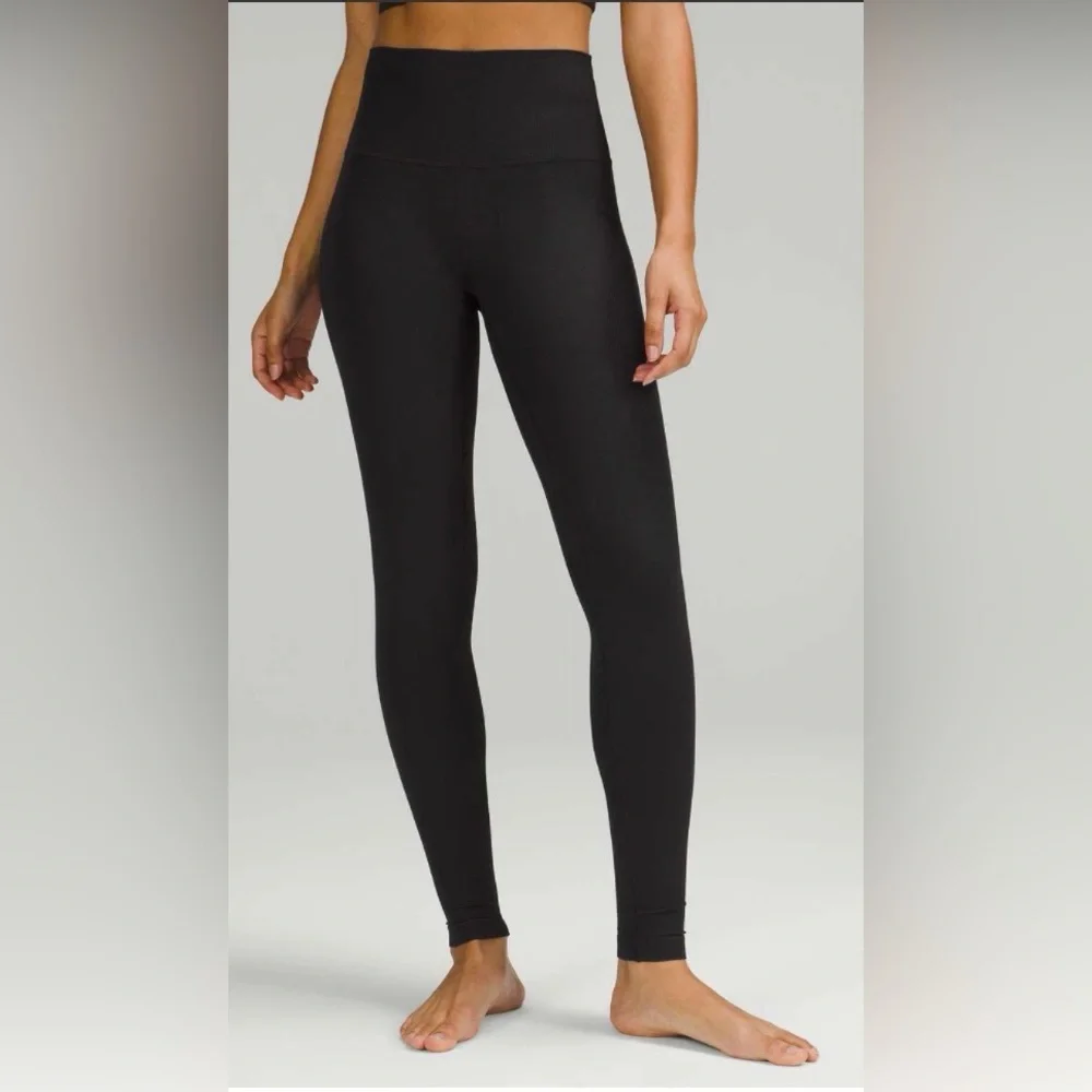 NWOT Lululemon Align Ribbed High-Rise Pant 28" Black - Picture 3 of 6